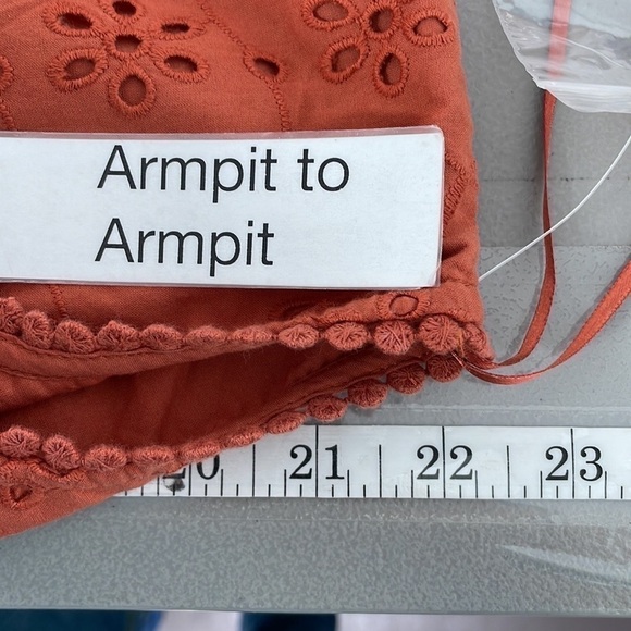 Ryegrass Tank Top NWT Embroidery Floral Halter Foxtail Orange Sz XX Large XXL - Picture 17 of 17